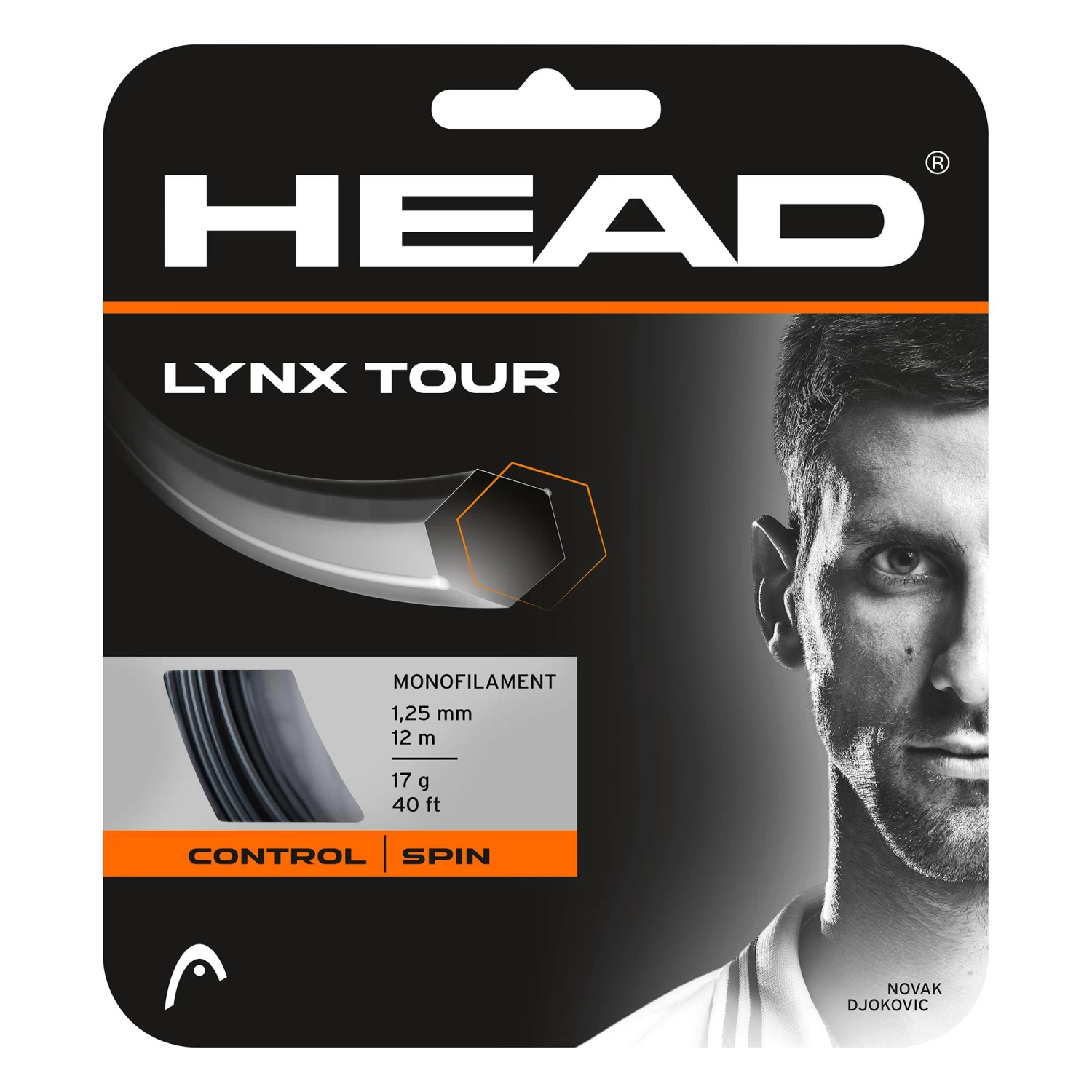 Head Lynx Tour 17 Gauge Black Tennis String Set 1 Head Lynx Tour 17 Gauge Black Tennis String Set