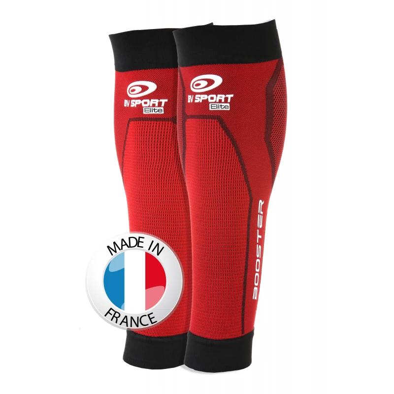 BV Sport Booster Elite Red/Black Calf Sleeves