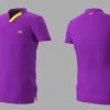 Eye Performance Line V-Neck Mens Shirt Purple With Neon Yellow