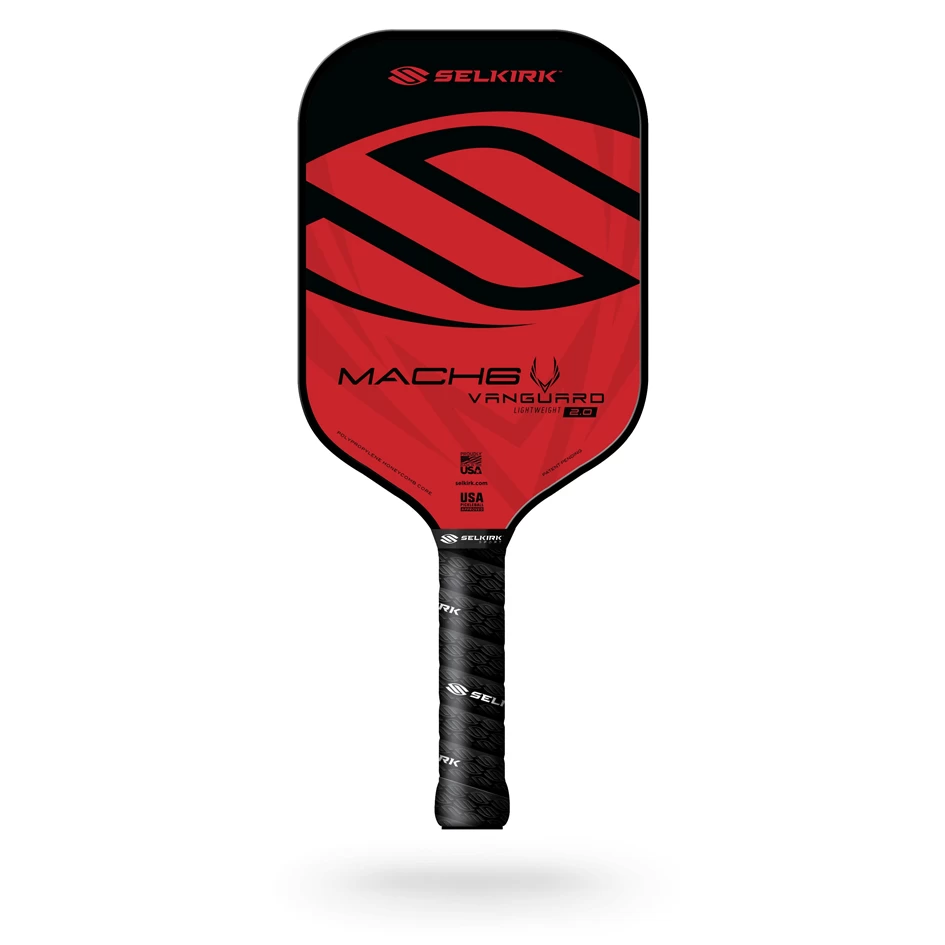 Selkirk VANGUARD 2.0 Mach6 Crimson Black Pickleball Paddle 2 Selkirk VANGUARD 2.0 Mach6 Crimson Black Pickleball Paddle - Image 2