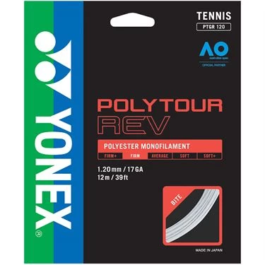 Yonex Poly Tour Rev White Tennis 17G String Set 1 Yonex Poly Tour Rev White Tennis 17G String Set