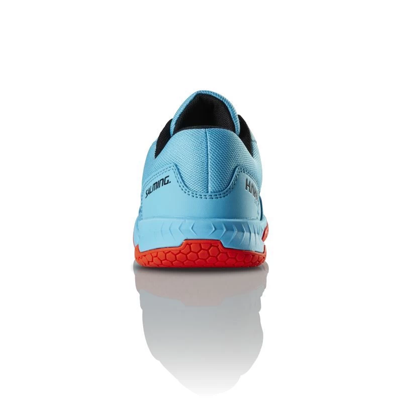 Salming Hawk Court Blue Atol / New Flame Red Junior Indoor Court Shoes 3 Salming Hawk Court Blue Atol / New Flame Red Junior Indoor Court Shoes - Image 3