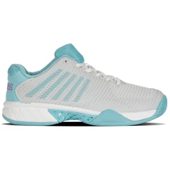 K-Swiss Hypercourt Express 2 Brilliant White, Angel Blue, And Sheer Lilac Women's Tennis Shoes