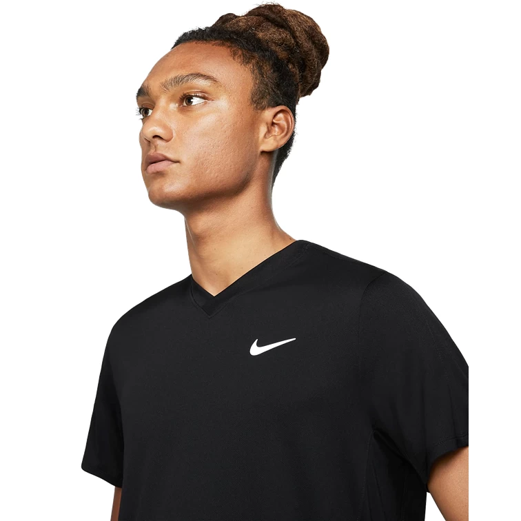 NikeCourt Dri-Fit Victory Men's Black Tennis Top 2 NikeCourt Dri-Fit Victory Men's Black Tennis Top - Image 2