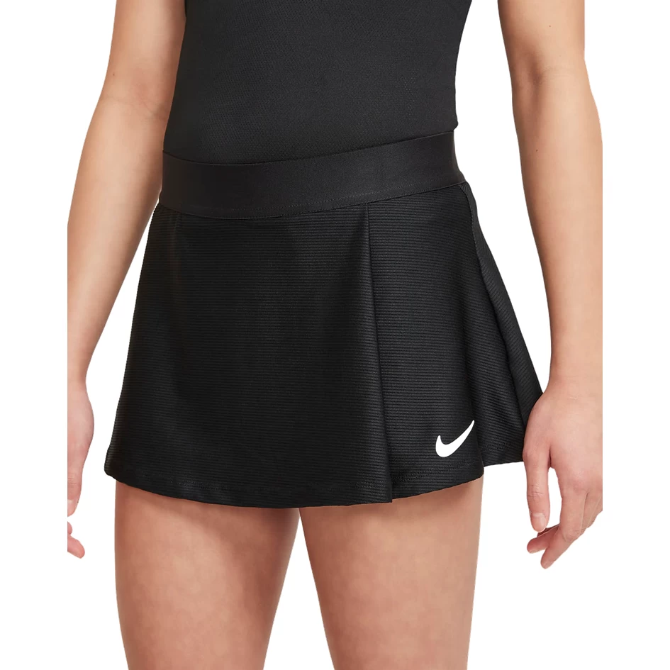 NikeCourt Dri-FIT Victory Girl's Black Flouncy Tennis Skirt 3 NikeCourt Dri-FIT Victory Girl's Black Flouncy Tennis Skirt - Image 3