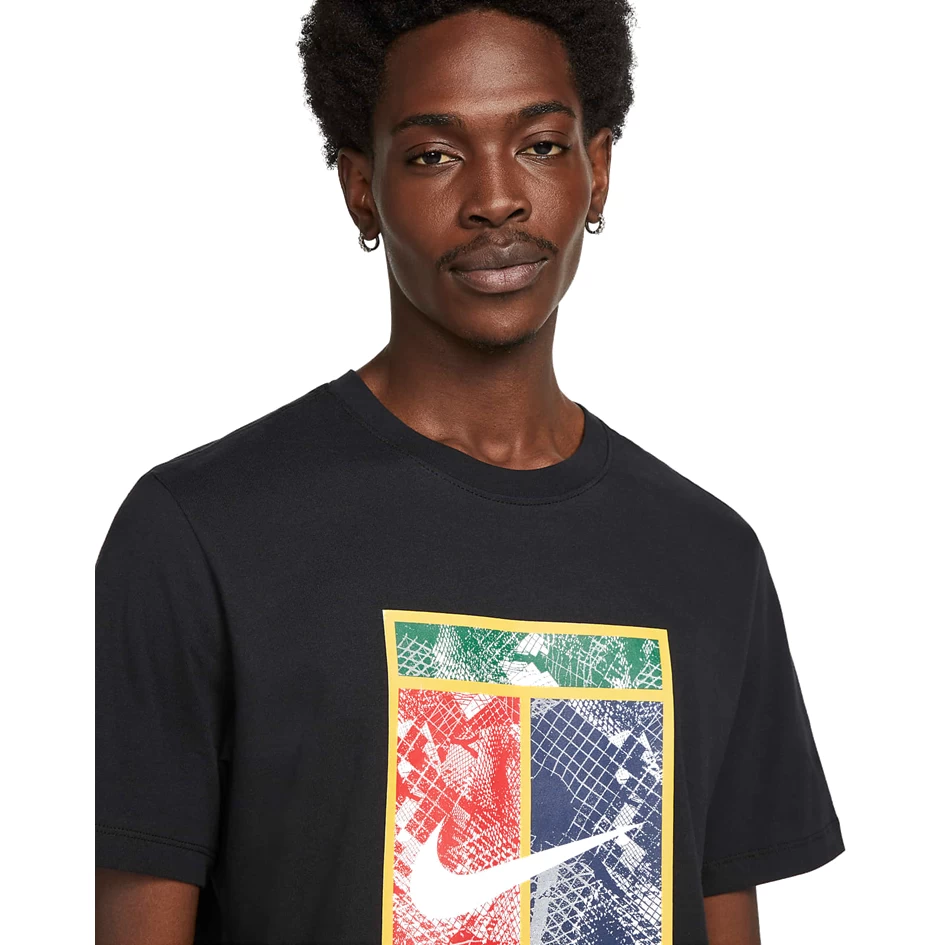 NikeCourt Heritage Men's Black T-Shirt 3 NikeCourt Heritage Men's Black T-Shirt - Image 3
