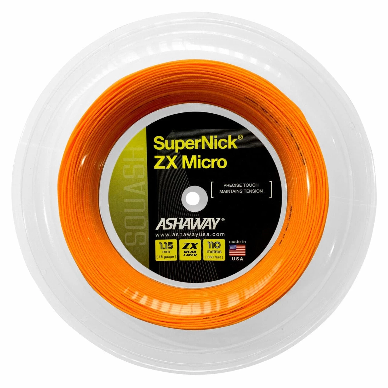 Ashaway Supernick ZX Micro 18g Squash String 110m Reel 1 Ashaway Supernick ZX Micro 18g Squash String 110m Reel