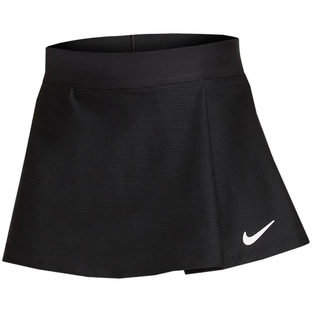 NikeCourt Dri-FIT Victory Girl's Black Flouncy Tennis Skirt 1 NikeCourt Dri-FIT Victory Girl's Black Flouncy Tennis Skirt