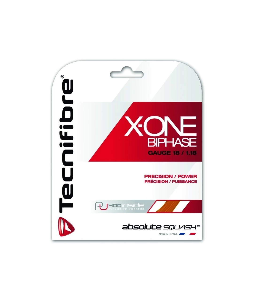 Tecnifibre X-ONE Biphase 18g Squash String Set/Orange 1 Tecnifibre X-ONE Biphase 18g Squash String Set/Orange
